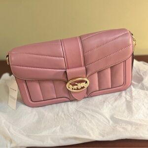 COACH GEORGIE Quilted Shoulder Crossbody Bag IM/ True Pink